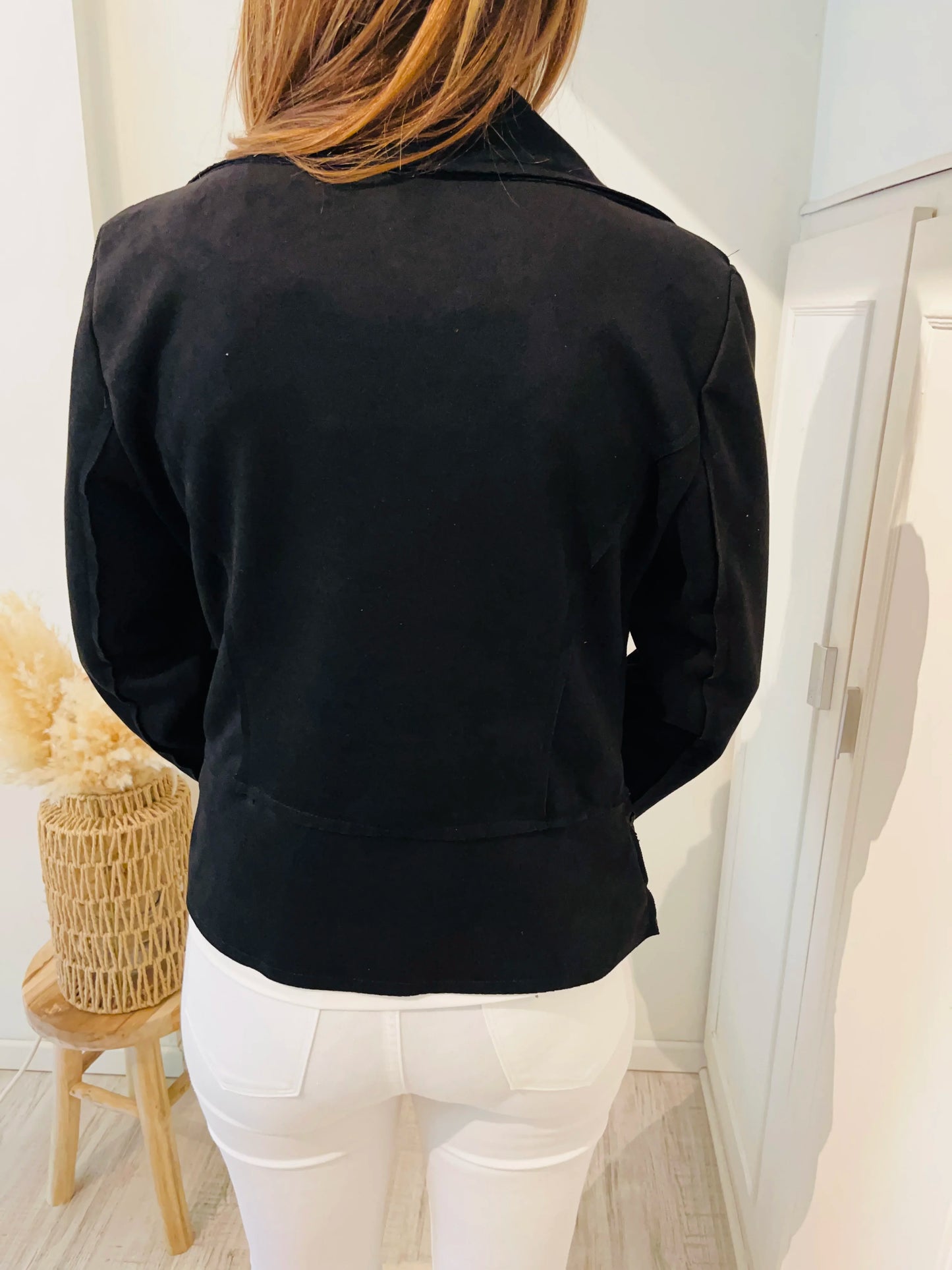 Veste perfecto en suédine noire
