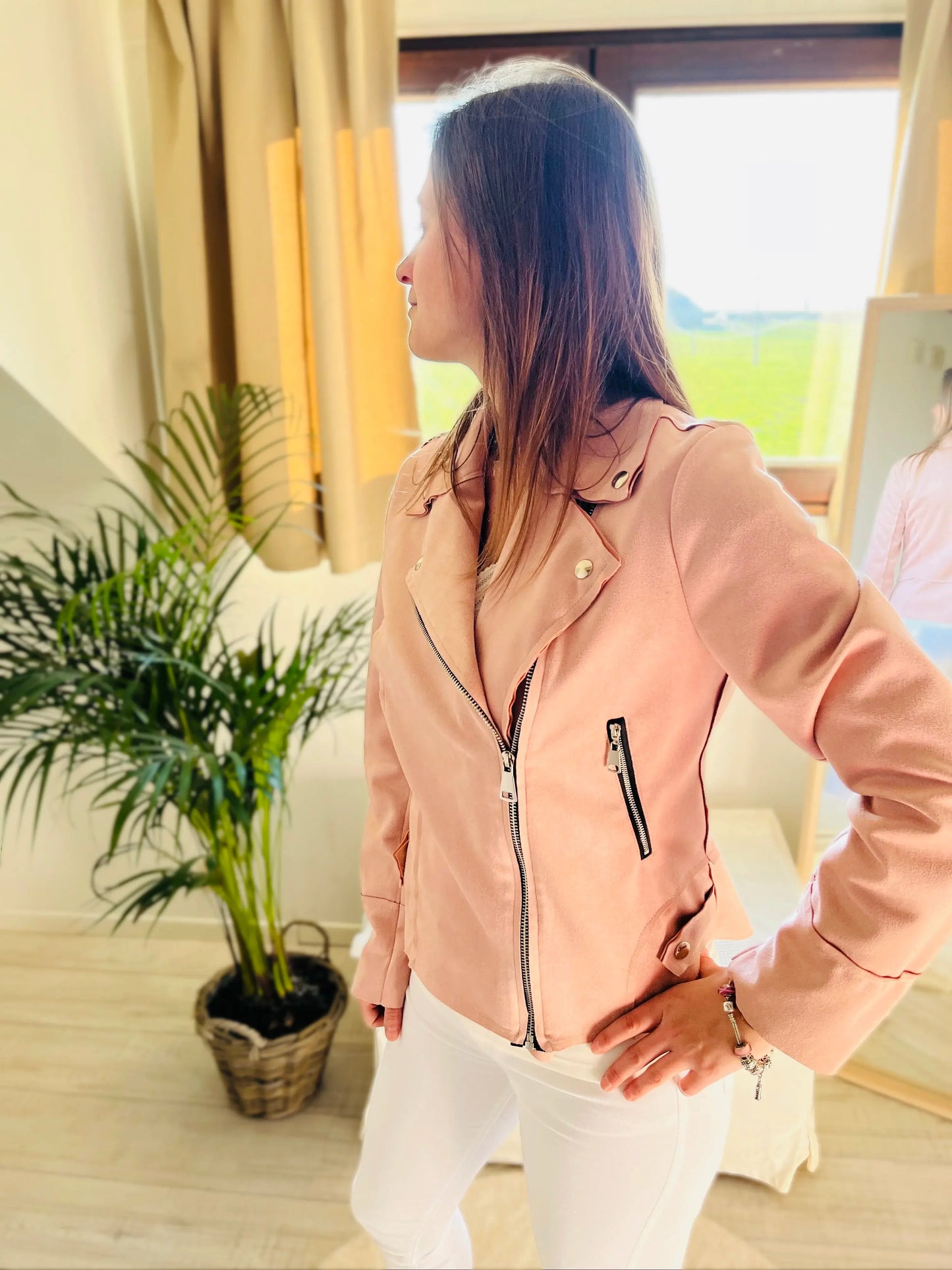 Veste perfecto en suédine