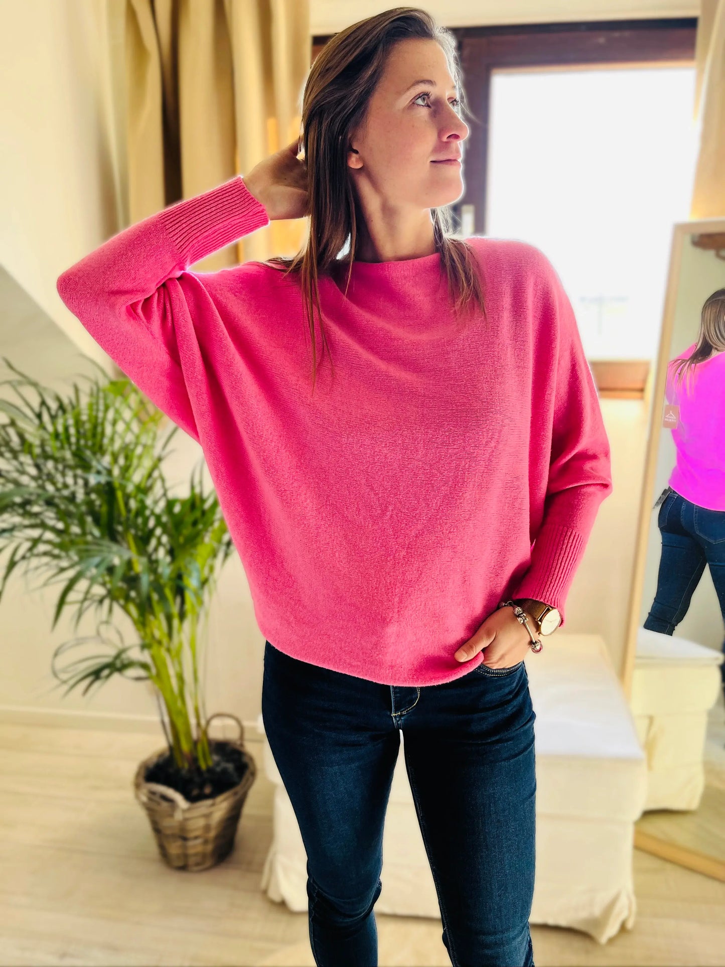 Pull manches chauve-souris cachemire