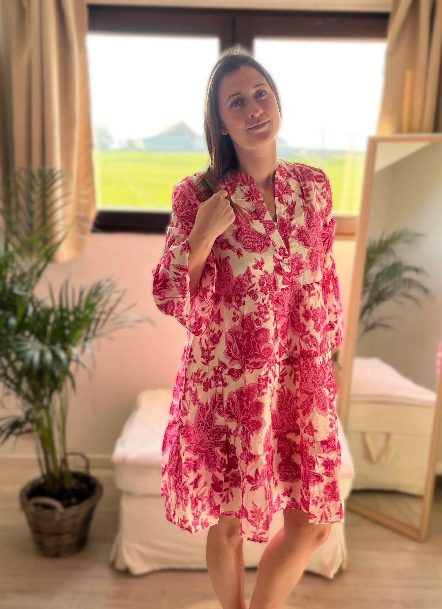 Robe courte fluide & imprimée