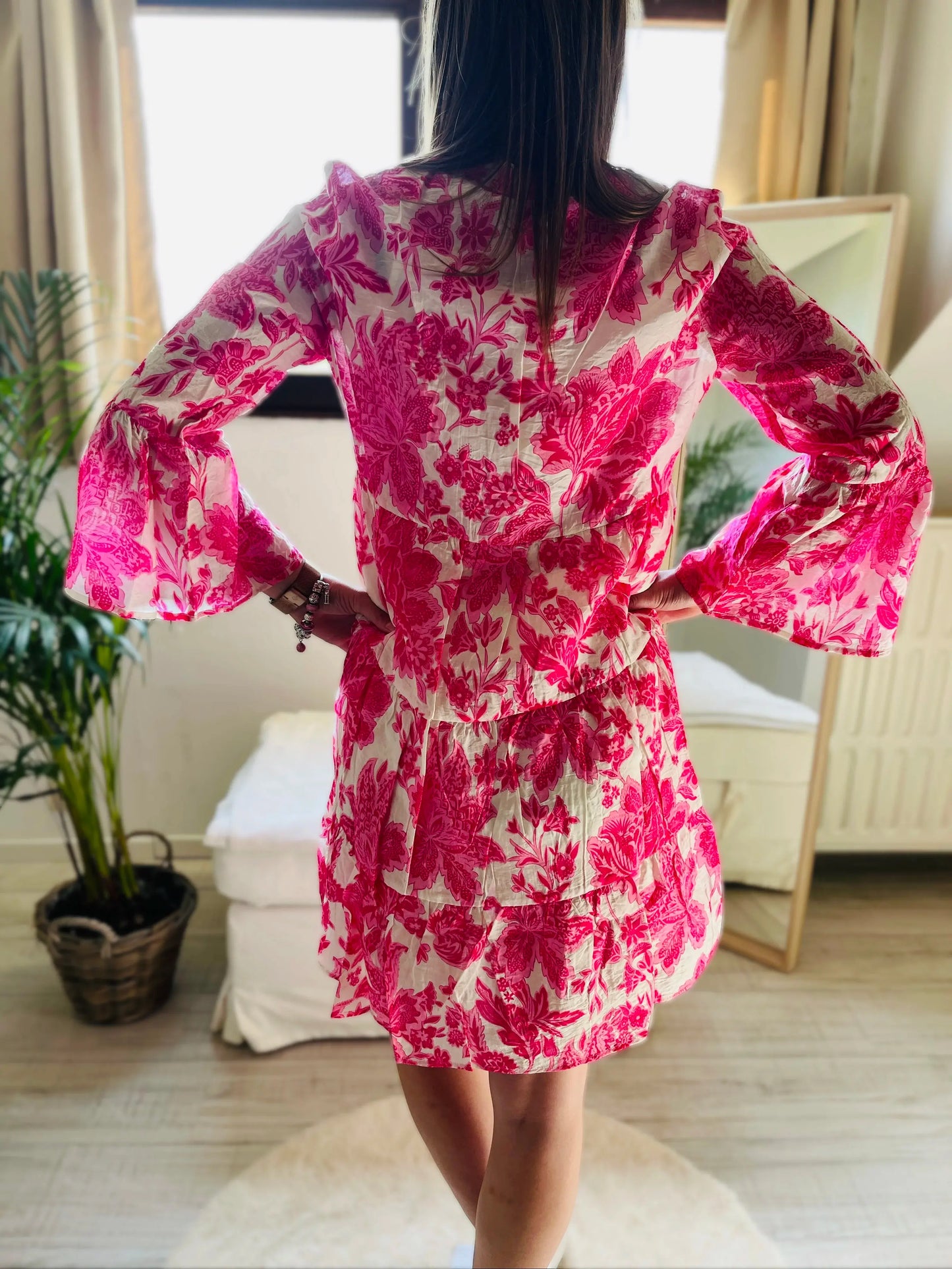 Robe courte fluide & imprimée