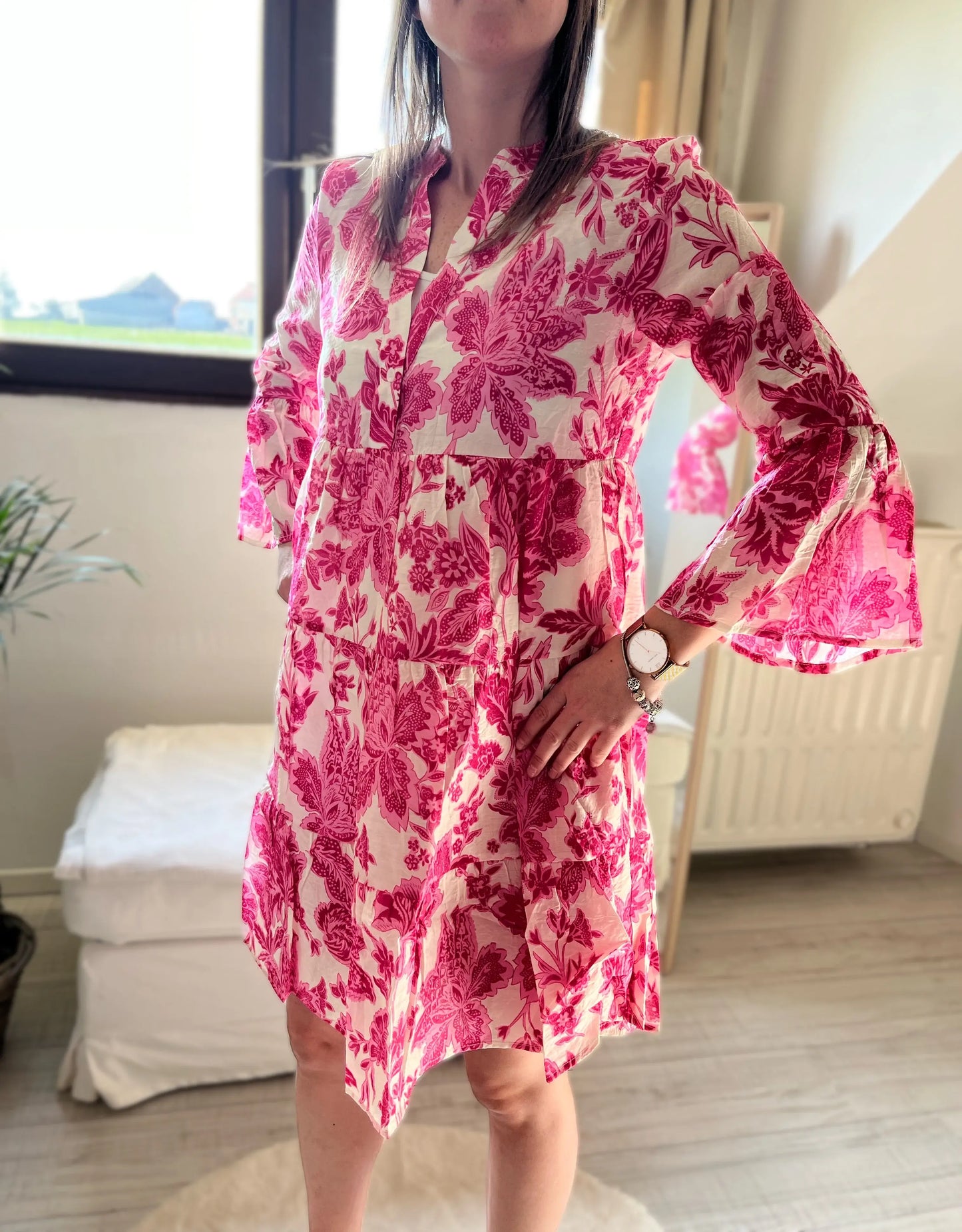 Robe courte fluide & imprimée
