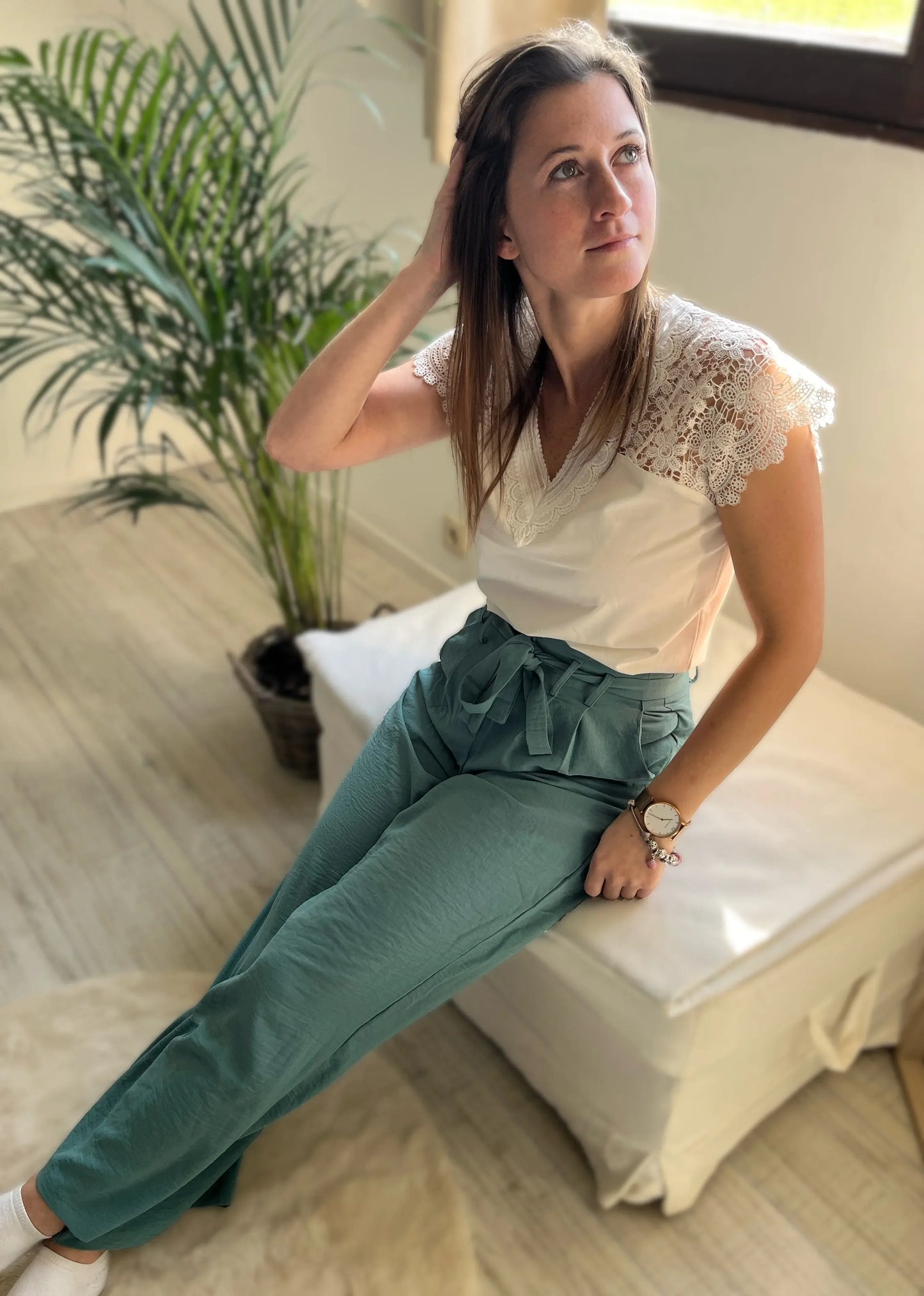 Pantalon fluide avec ceinture