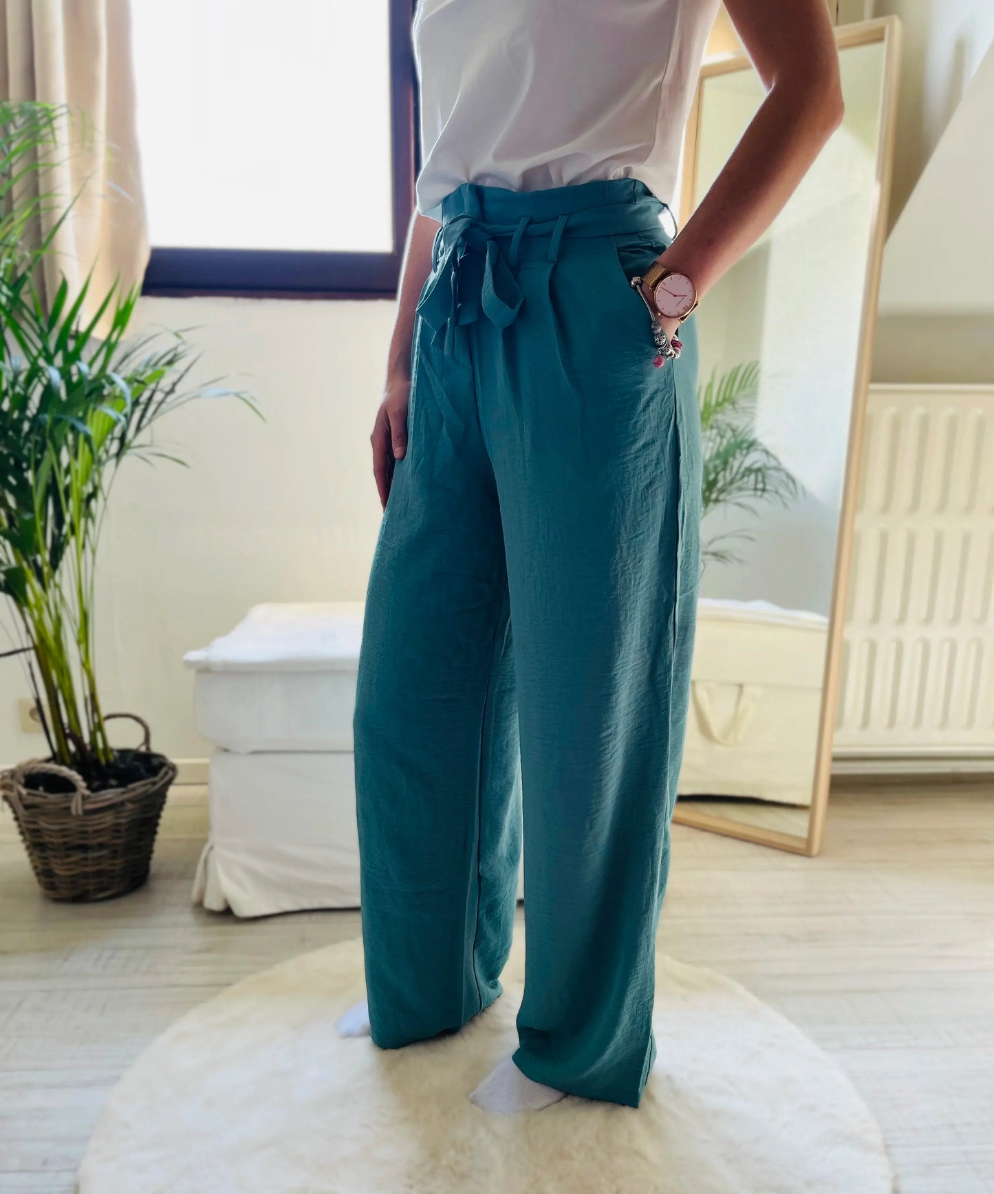 Pantalon fluide avec ceinture