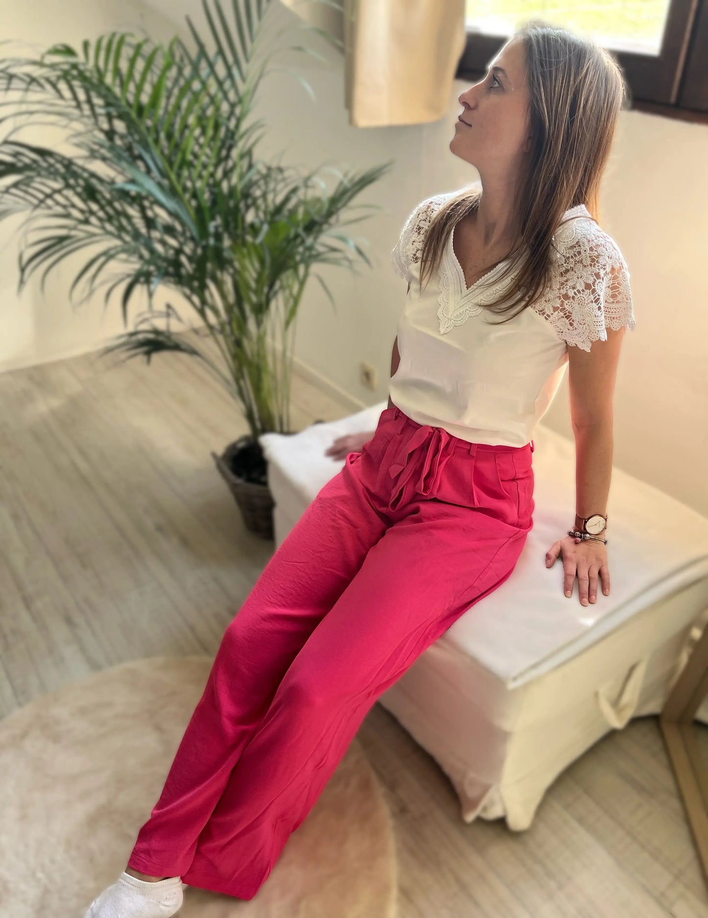 Pantalon fluide avec ceinture