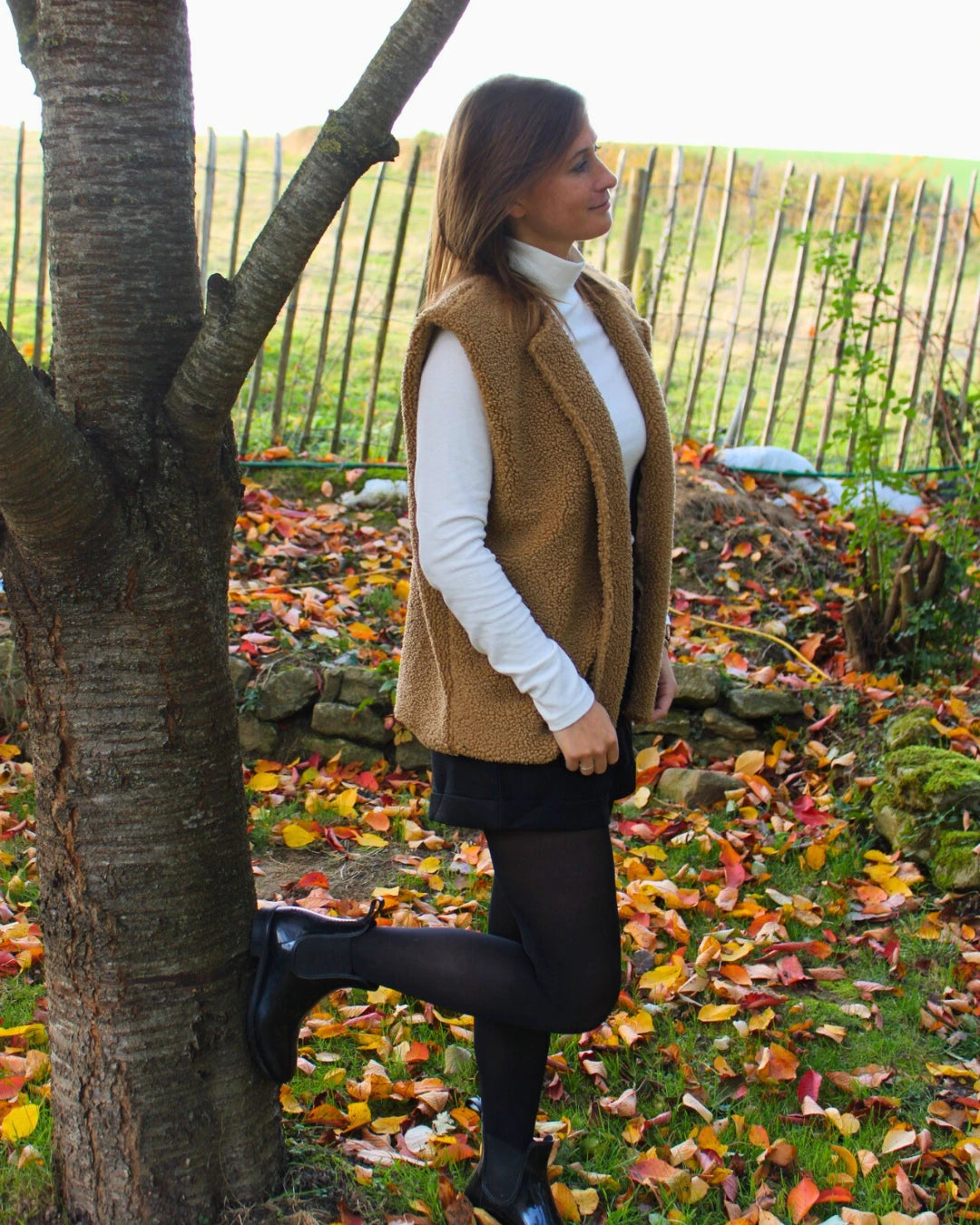 Veste sans manches moumoute  pour femme