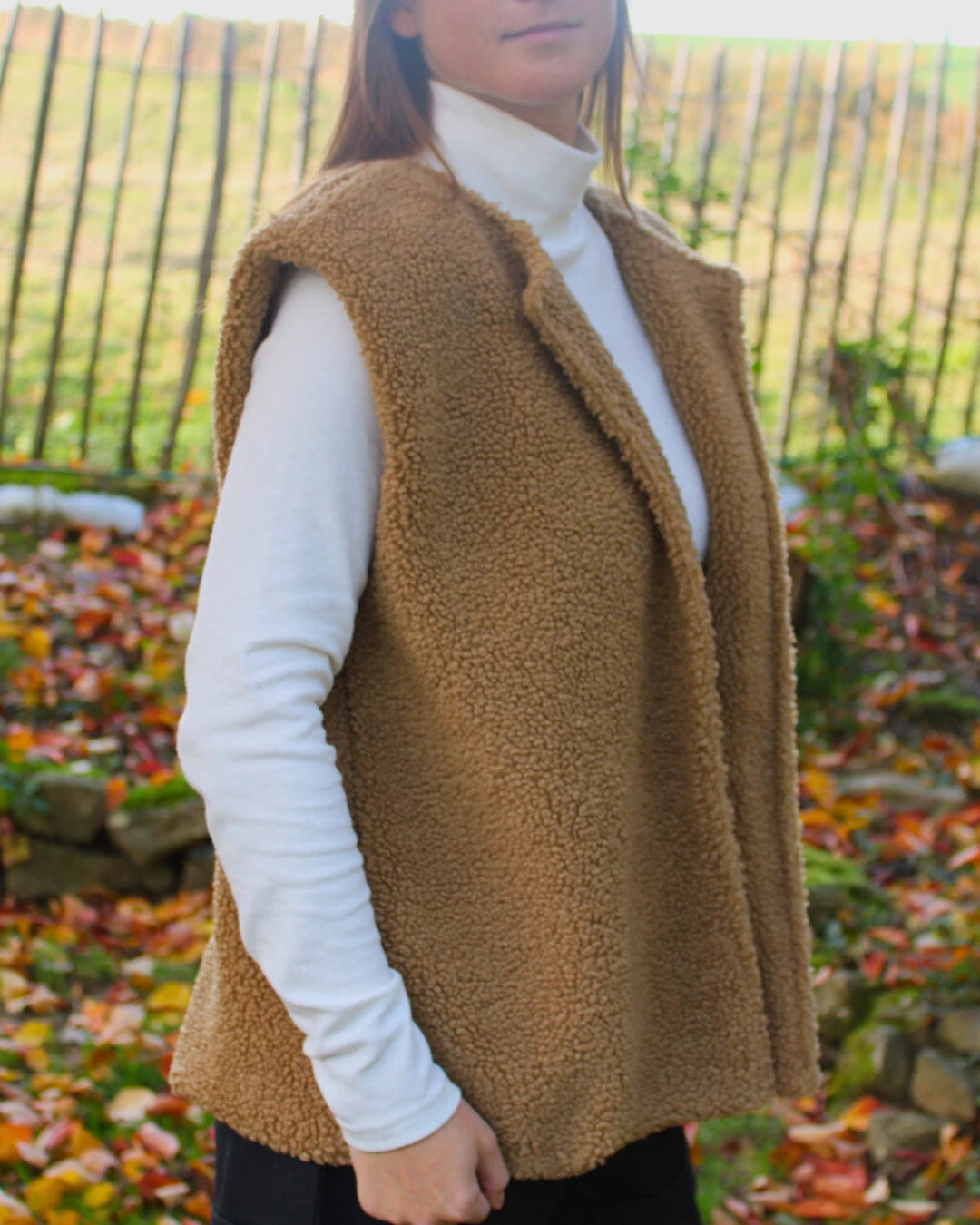 Veste sans manches moumoute  pour femme