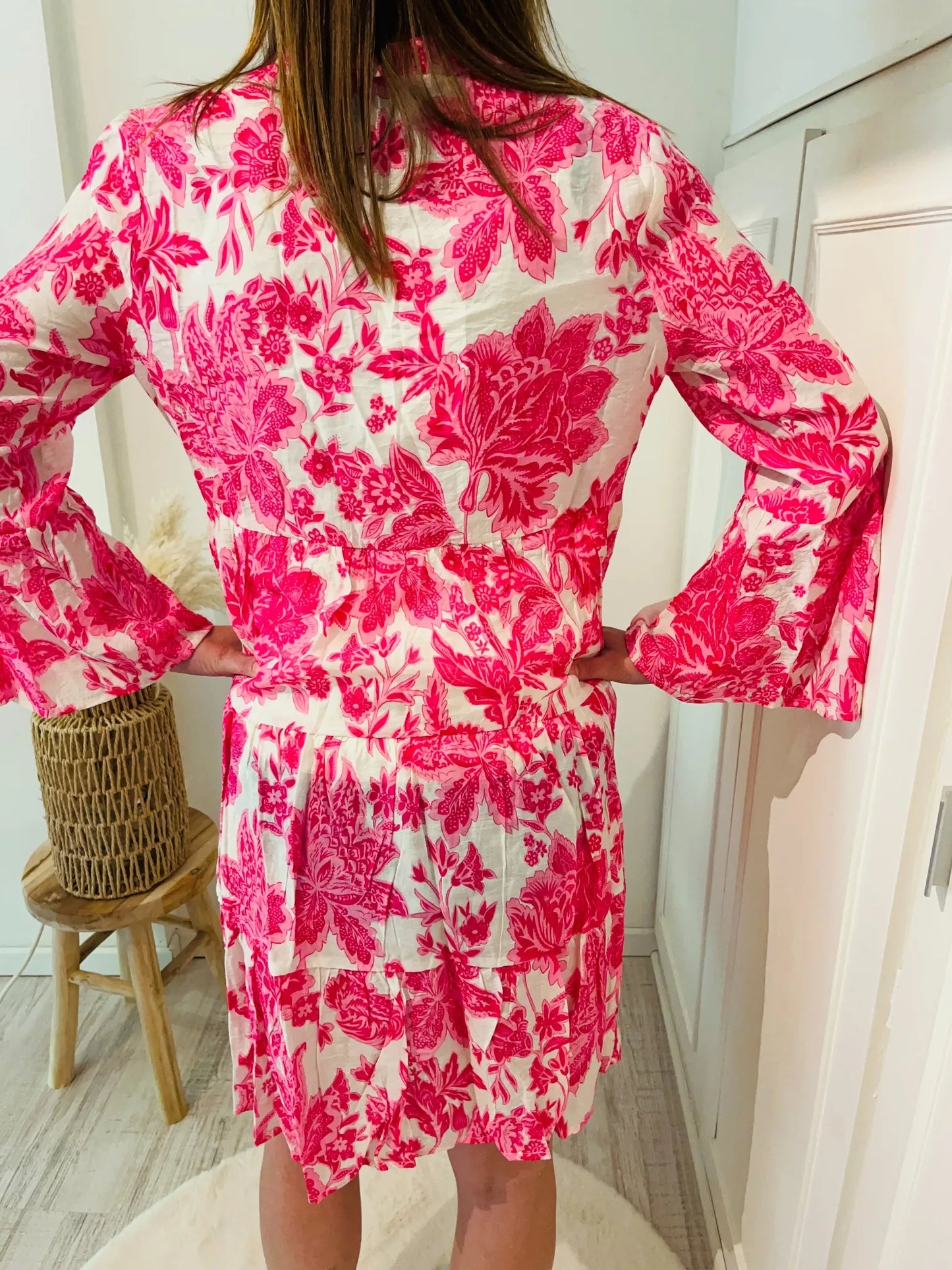 robe imprimée fleurs rose