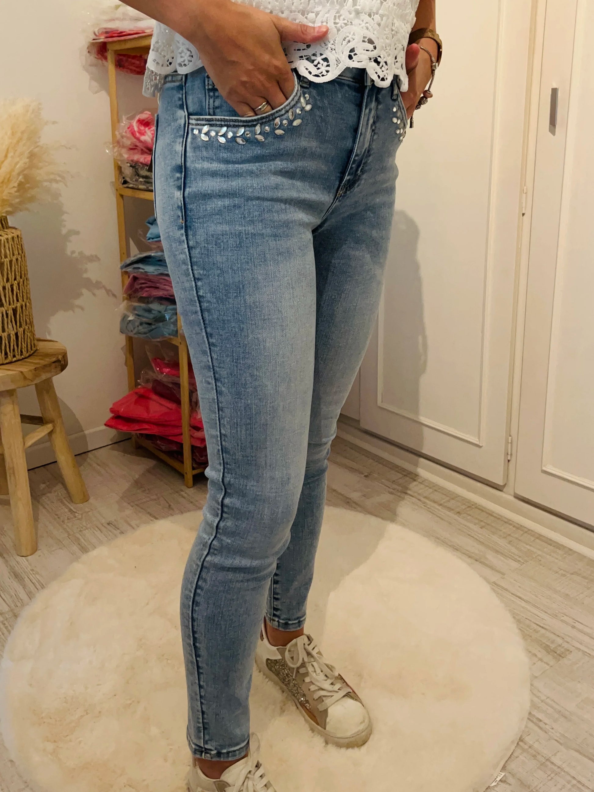 Jean slim Toxik3 avec strass