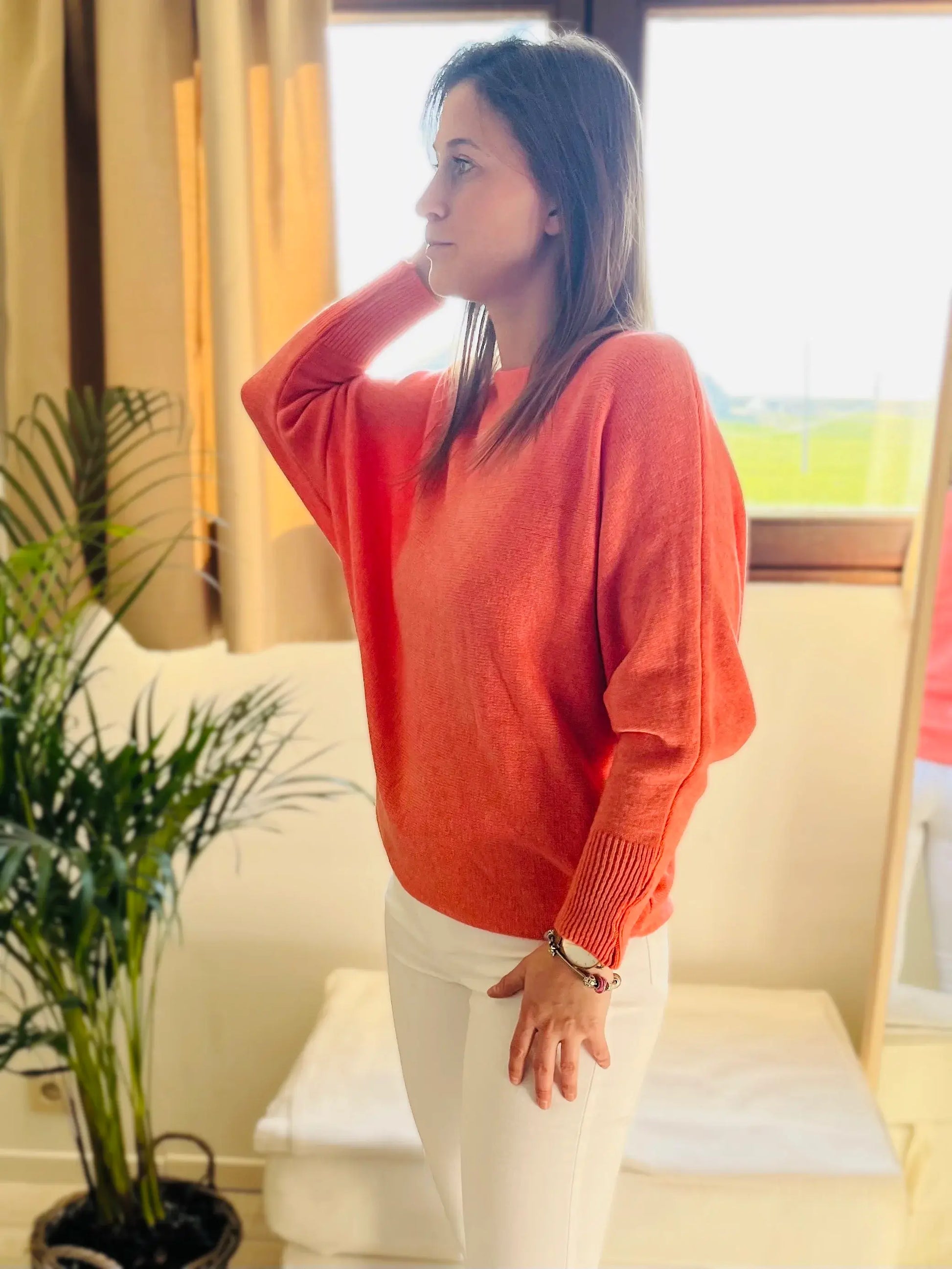 Pull manches chauve-souris cachemire