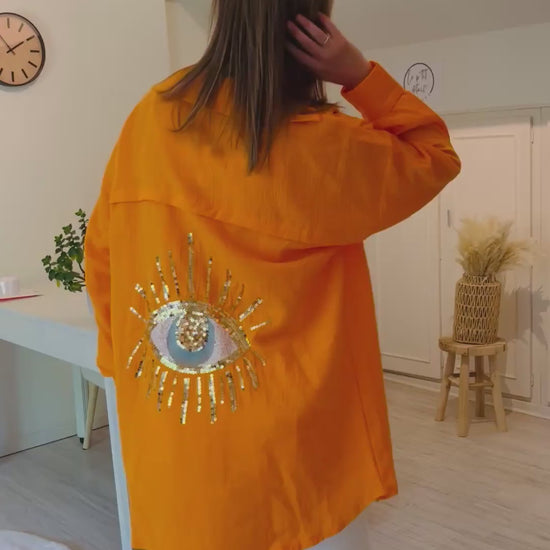 Chemise en gaze de coton orange